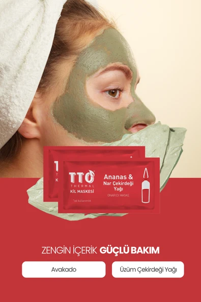 TTO THERMAL Ananas Ve Nar Çekirdeği Yağ İçeren Kil Maskesi 1 Adet - Resim 2