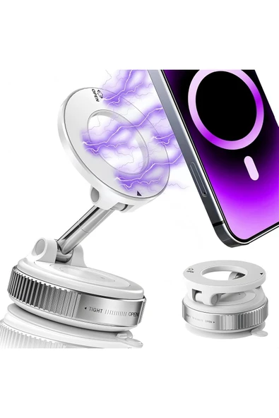 Manyetik Vakumlu Katlanır Araç Telefon Tutucu Ayna-cam-araba Magsafe Araç Tutucu X68 - 11