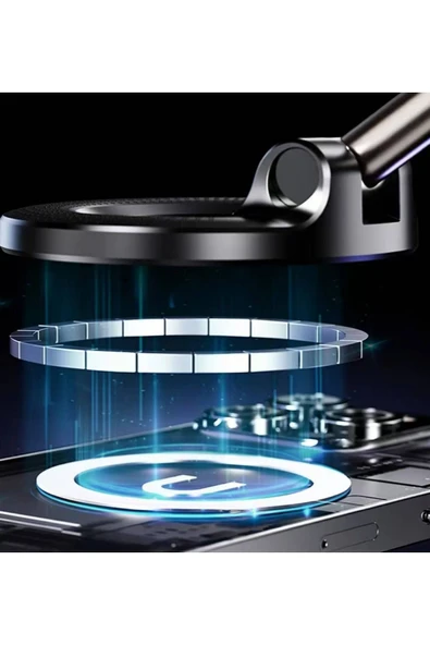 Manyetik Vakumlu Katlanır Araç Telefon Tutucu Ayna-cam-araba Magsafe Araç Tutucu X68 - 4