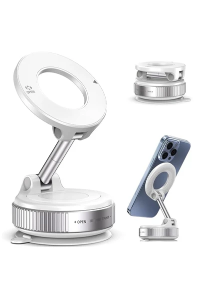 Manyetik Vakumlu Katlanır Araç Telefon Tutucu Ayna-cam-araba Magsafe Araç Tutucu X68 - 7