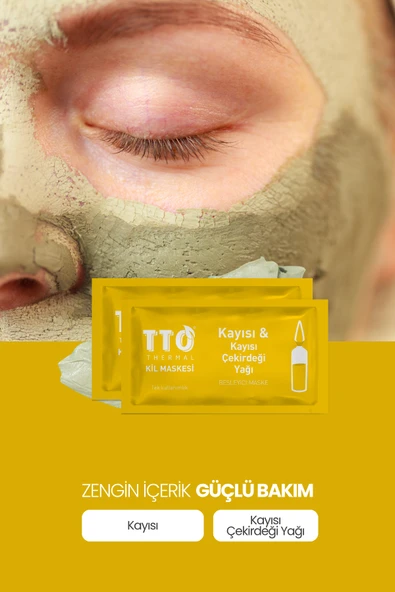 TTO THERMAL KİL MASKESİ  Kayısı & Kayısı Çekirdeği Yağı 1 Adet - Resim 3
