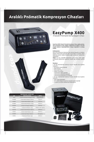 CO-PLUS Easypump X400 4 Kanallı Pnömatik, Lenfödem Cihazı, Masaj Cihazı, Kompresyon Cihazı - 6