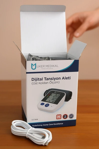 UKER Tansiyon Aleti, Üst Koldan Tansiyon Ölçer, USB Girişli, HD Ekran - 4