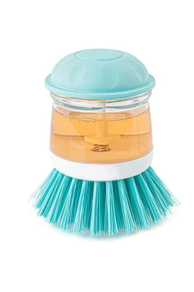 Deterjan Hazneli Bulaşık Fırçası ve 3’lü Temizlik Bezi Seti, Basmalı Yıkama Fırçası + 3 Adet Bez - Resim 2