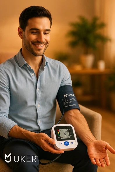 UKER Tansiyon Aleti, Üst Koldan Tansiyon Ölçer, USB Girişli, HD Ekran - 5