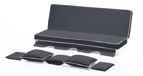 Salıncak Minder Takımı 4 Kişilik (Süngerli) - Antrasit ürün görseli 1