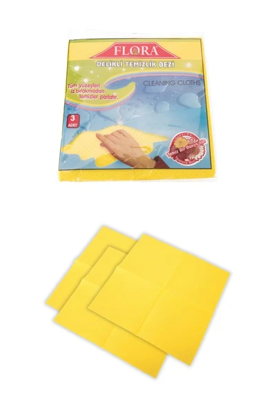 Deterjan Hazneli Bulaşık Fırçası ve 3’lü Temizlik Bezi Seti, Basmalı Yıkama Fırçası + 3 Adet Bez - Resim 3