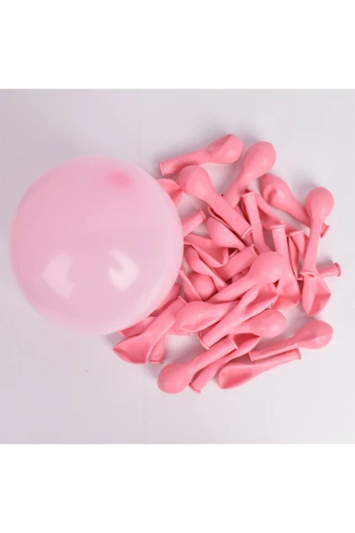 Makaron Pembe Pastel Balon 10'lu ürün görseli 1