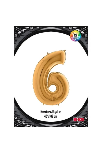 6 Gold 40 Inch Folyo Balon Kika 0889 ürün görseli 1