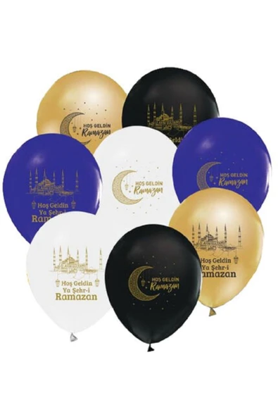 Karışık Renk Hoşgeldin Ramazan Balon 12 Inch 25 Adet ürün görseli 1