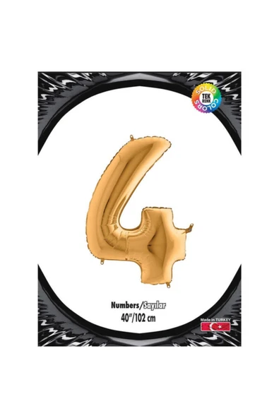 Joy Rakam Folyo Balon 40" (101.50 Cm) Altın- 4 ürün görseli 1