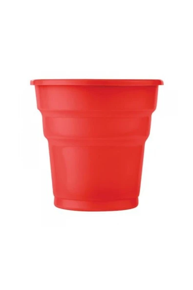 Tabak Bardak Çatal Set Set 25 Li Yuvarlak 22 Cm ( Kırmızı ) - 3