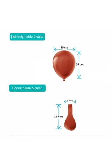 Pastel Balon Baskısız (100 'LÜ) Bordo - Resim 2