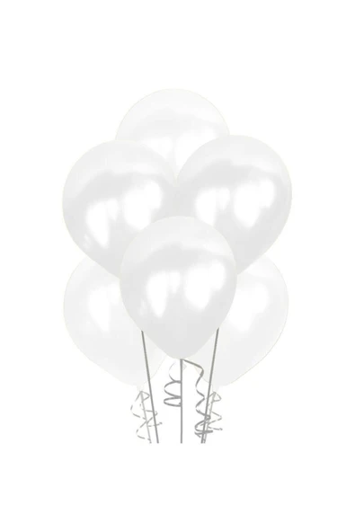 Metalik Beyaz Balon 100'lü ürün görseli 1