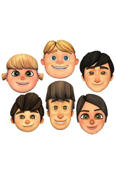 Rafadan Tayfa Kağıt Maske 6'lı