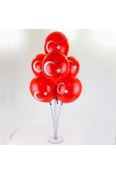 Türk Bayrağı Ay Yıldızlı Okul Süsleme Balon Ve Standı