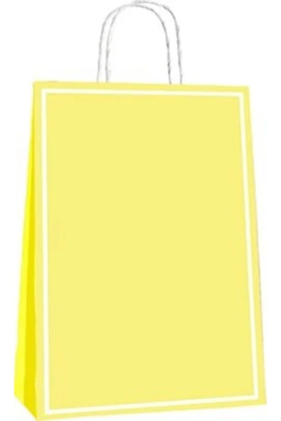 (25*12*31 Cm) Büküm Saplı Poşet (25 'li) -makaron Sarı- ürün görseli 1