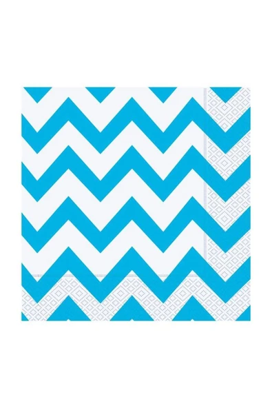 Turkuaz Zigzag Kağıt Peçete 33x33 cm 20'li ürün görseli
