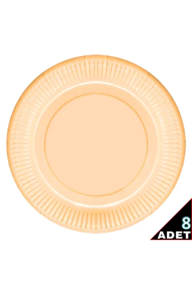 Makaron Karton Tabak, 23 Cm X 8 Adet - Turuncu - Resim 2