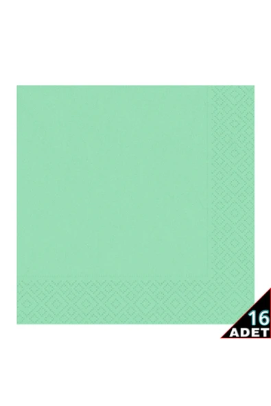 Makaron Peçete, 33 X 33 Cm - 16 Adet - Yeşil - Resim 2