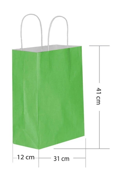 Yeşil Kraft Hediye Çantası 31x12x41 cm 25'li ürün görseli