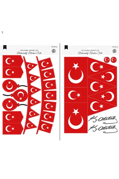 Dekoratif Milli Bayramlar Sticker Set 2li 35x50 cm