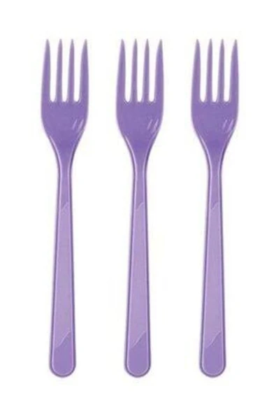 Plastik Çatal 25 Li Mor Lüks Sert Dayanaklı ürün görseli