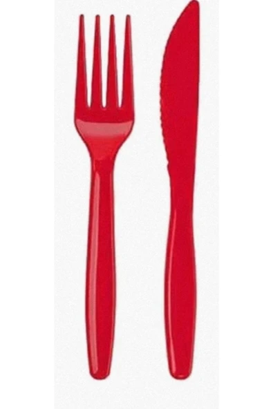 Özel Günleriniz Için Kırmızı Tek Kullanımlık Set 25'li Paket - Resim 5