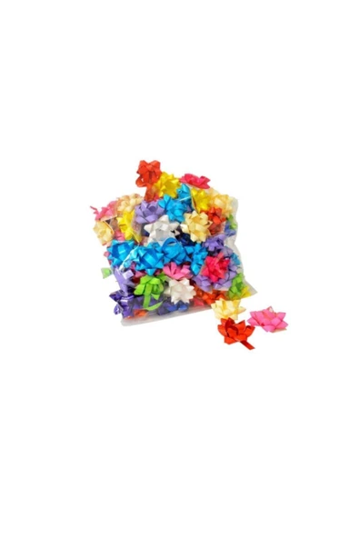 Hediye Paketi Süsü No 2 Yıldız Karışık Renk 100 Ad ürün görseli 1