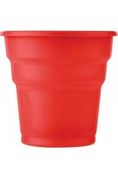 Kırmızı Plastik Tabak - Bardak - Çatal Seti 25 Kişilik - 3
