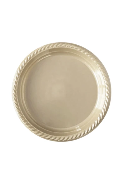 Tek Kullanımlık Plastik Tabak 22cm -Krem ürün görseli