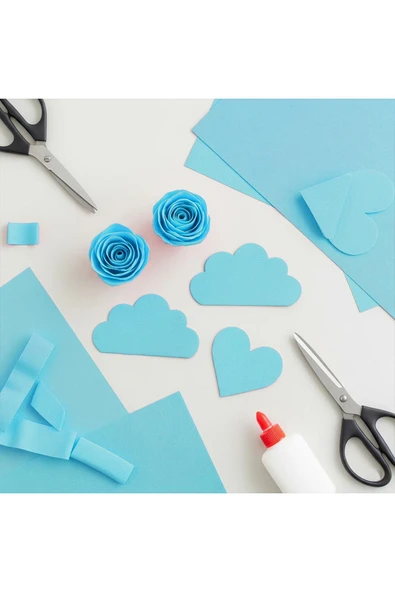 Açık Mavi Krapon Kağıdı 50x200 cm 10'lu Paket - Resim 2