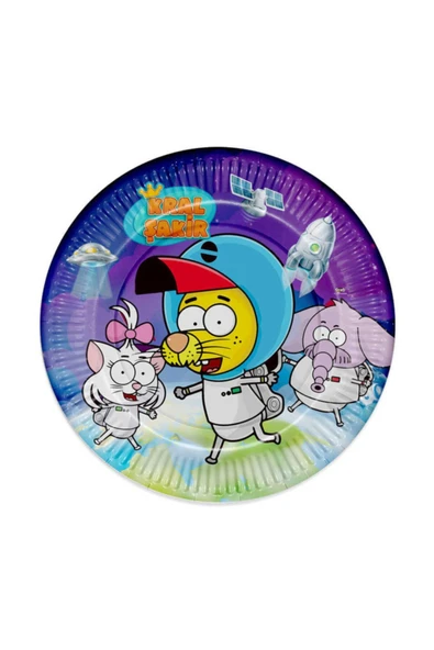 Kral Şakir Uzayda Karton Tabak 23 cm ürün görseli 1