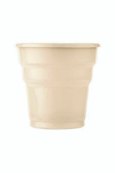 Krem Renk Tabak Bardak Çatal Seti Plastik 25 Kişilik Kullan At Tek Kullanımlık Plastik Set - 3