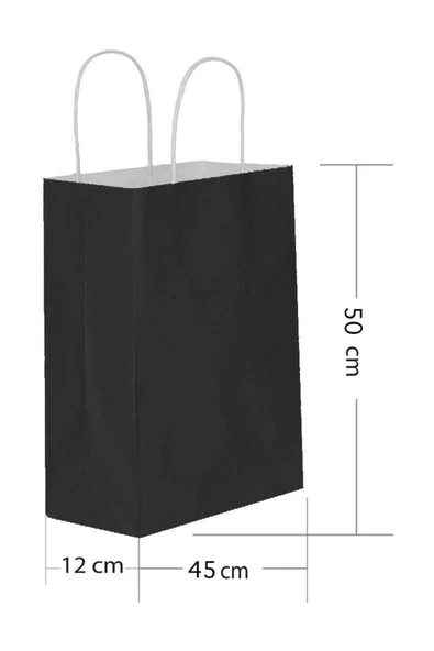 Siyah Kraft Hediye Çantası 45x12x50 cm 25'li ürün görseli 1