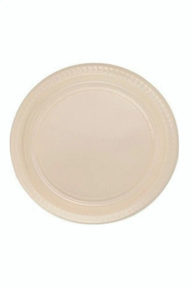 Krem Renk Tabak Bardak Çatal Seti Plastik 25 Kişilik Kullan At Tek Kullanımlık Plastik Set - 2