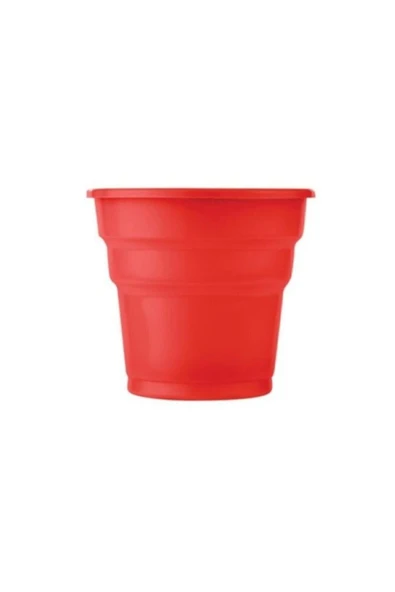 Renkli Plastik Bardak 200 Cc 25 Adet Kırmızı ürün görseli 1