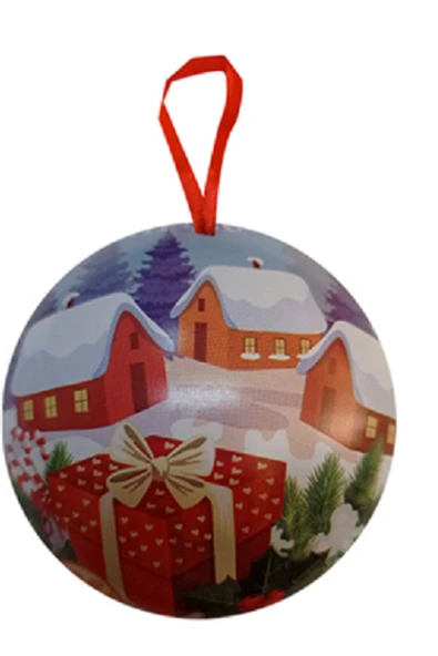 7 cm Kış Motifli Lüks Metal Ağaç Süsü içine hediye konulabilr top ürün görseli