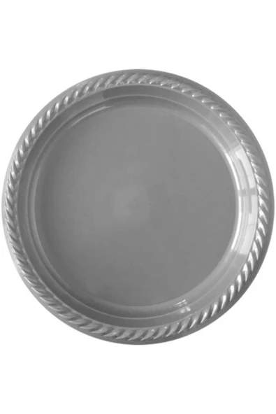 Parti Aksesuar Gümüş Plastik Tabak 22 cm 25li ürün görseli