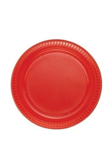 Plastik Tabak, Bardak, Çatal Set 48 Kişilik Sarı - Kırmızı - 4