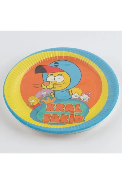 Sarı Kral Şakir Karton Tabak 8'li ürün görseli