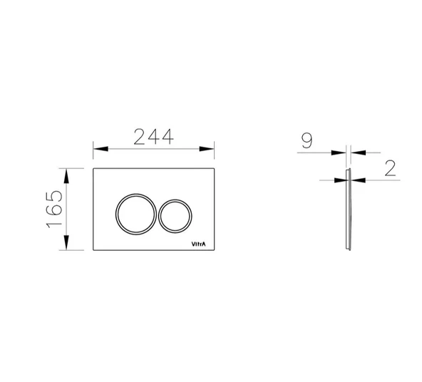 Vitra Kumanda Paneli, Origin, Parlak Krom, 740-2480 - 2