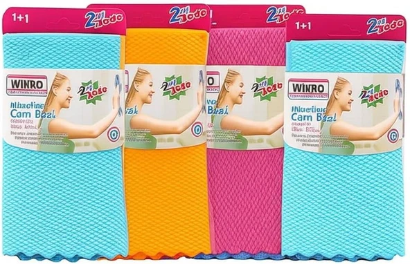 Wikro Desenli Kumaş 30X40 CM İz Bırakmaz Mikrofiber Cam Bezi 8'Lİ Set