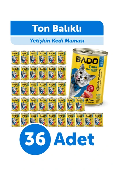 Bado Yetişkin Yaş Kedi Maması Ton Balıklı 400Gr 36'lı