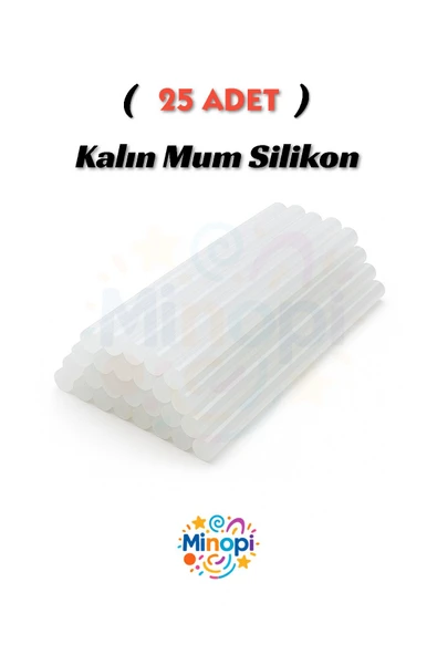 Minopi ( 25 Adet ) Mum Silikon Sıcak Silikon Şeffaf Silikon Kalın Silikon 11 mm Standart