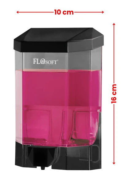 Duvara Monte Siyah Sıvı Sabunluk F032S, Mutfak Banyo Duş Şampuan Dezenfektan Sabun Dispanseri 500 ml - 2