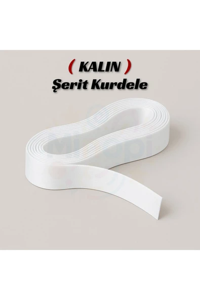 Minopi Beyaz Saten Kurdele 2 Cm 10 Metre, Bohça Çeyiz Özel Gün Hediye Süsleme Kurdelesi - 1