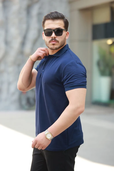 Erkek Kısa Kollu Yakalı Viskon Iki Iplik Erkek Bluz - Resim 6