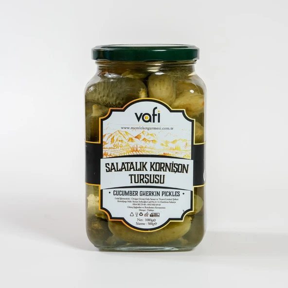 Vafi Salatalık Kornişon Turşusu 3000cc-1500gr