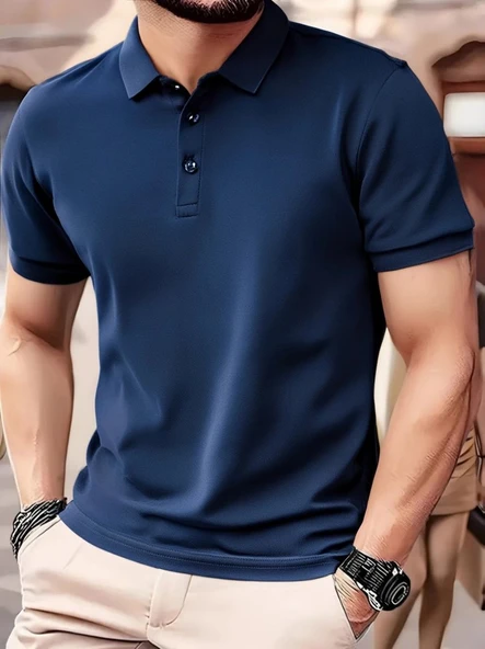 Erkek Kısa Kollu Yakalı Viskon Iki Iplik Erkek Bluz ürün görseli